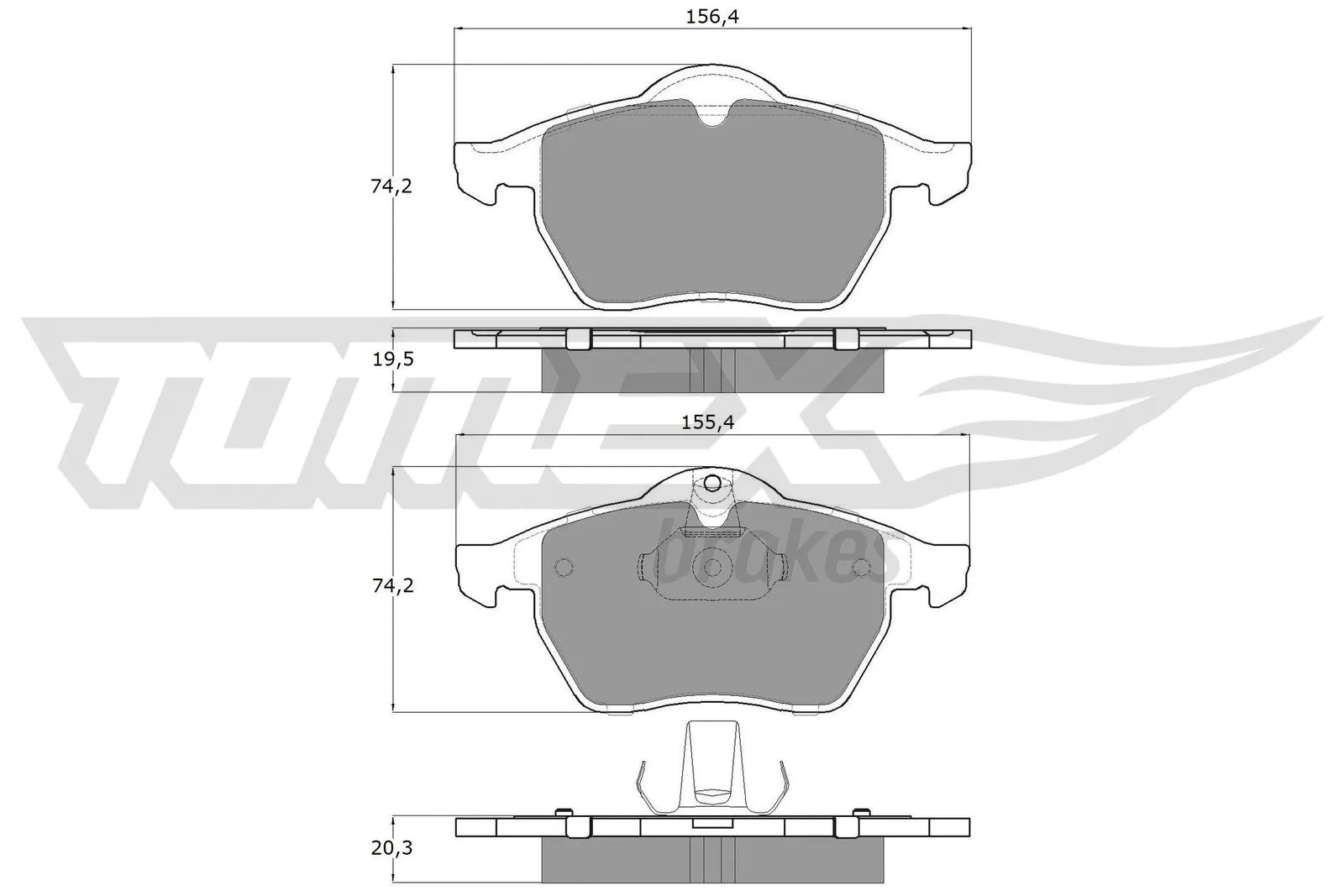 Kit de plaquettes de frein, frein à disque TOMEX Brakes TX 12-25