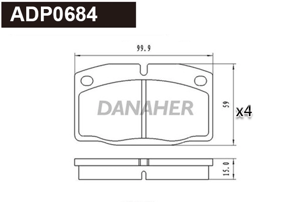 Kit de plaquettes de frein, frein à disque DANAHER ADP0684