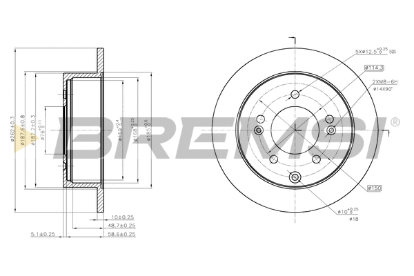 Disque de frein BREMSI CD7945S