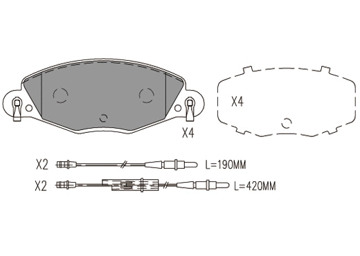 Kit de plaquettes de frein, frein à disque KLAXCAR FRANCE 24074z