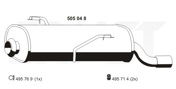 Silencieux arrière ERNST 505048