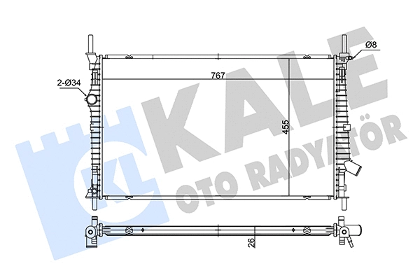 Radiateur, refroidissement du moteur KALE OTO RADYATÖR 362680