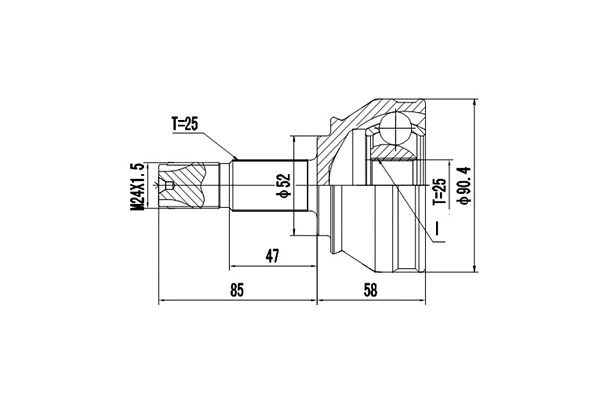 Jeu de joints, arbre de transmission DYNAMATRIX DCV817004