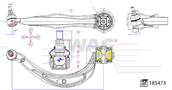 Bras de liaison, suspension de roue SWAG 33 10 9935