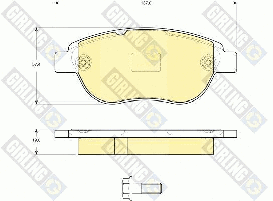 Kit de plaquettes de frein, frein à disque GIRLING 6116244