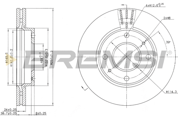 Disque de frein BREMSI CD7270V