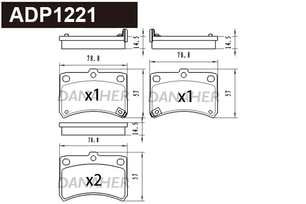 Kit de plaquettes de frein, frein à disque DANAHER ADP1221