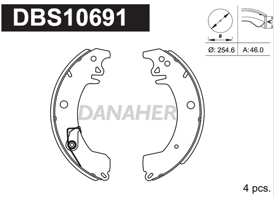 Jeu de mâchoires de frein DANAHER DBS10691