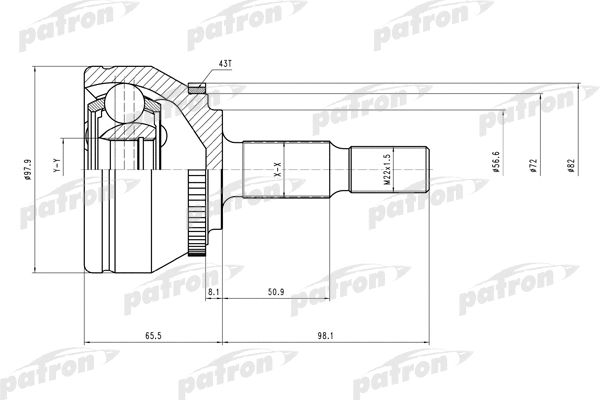 Jeu de joints, arbre de transmission PATRON PCV1642