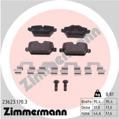 Kit de plaquettes de frein, frein à disque ZIMMERMANN 23623.170.3