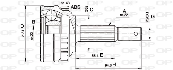 Jeu de joints, arbre de transmission OPEN PARTS CVJ5054.10