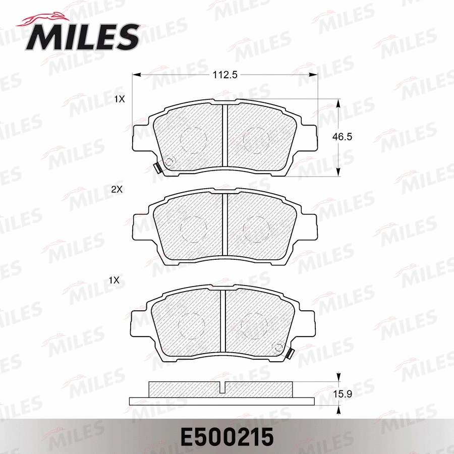 Kit de plaquettes de frein, frein à disque MILES E500215
