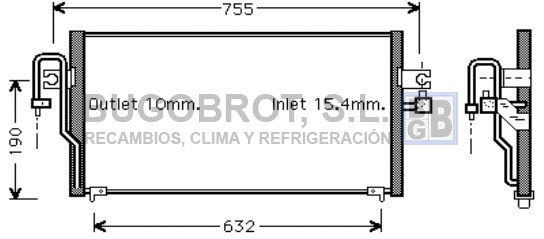 Condenseur, climatisation BUGOBROT 62-DN5183