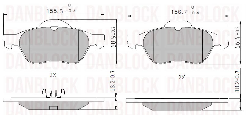 Kit de plaquettes de frein, frein à disque DANBLOCK DB 510376