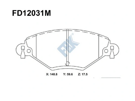 Kit de plaquettes de frein, frein à disque FBK FD12031M