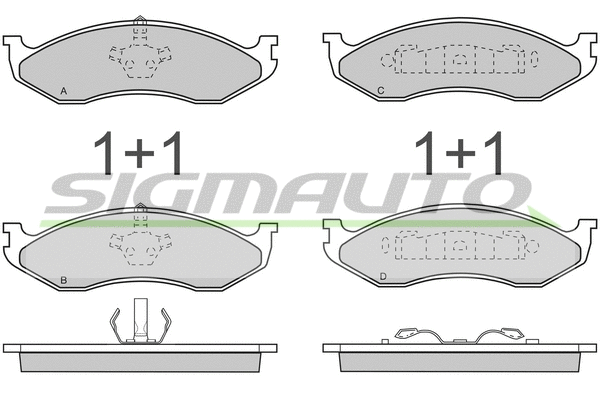 Kit de plaquettes de frein, frein à disque SIGMAUTO SPA715