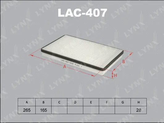 Filtre, air de l'habitacle LYNXAUTO LAC-407