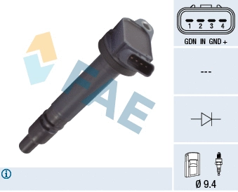 Bobine d'allumage FAE 80368