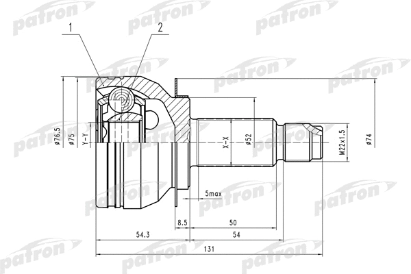 Jeu de joints, arbre de transmission PATRON PCV4042