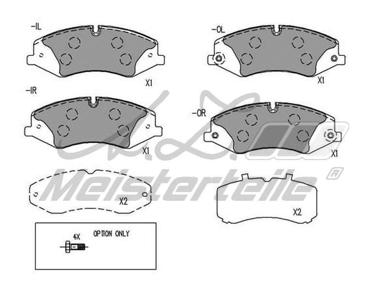 Kit de plaquettes de frein, frein à disque A.Z. Meisterteile AZMT-44-022-1608