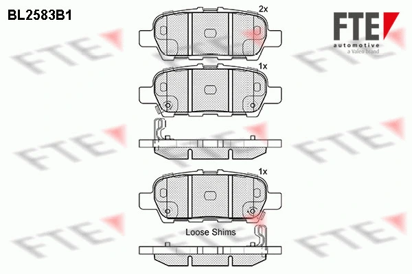 Kit de plaquettes de frein, frein à disque FTE 9010834