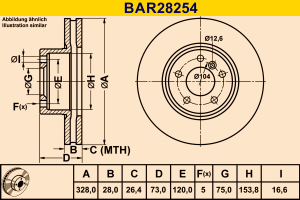 Disque de frein BARUM BAR28254