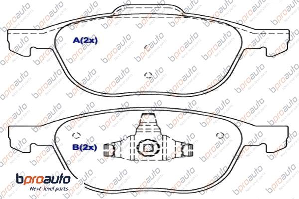 Kit de plaquettes de frein, frein à disque BPROAUTO 1BP31014AA