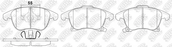 Kit de plaquettes de frein, frein à disque NiBK PN0668