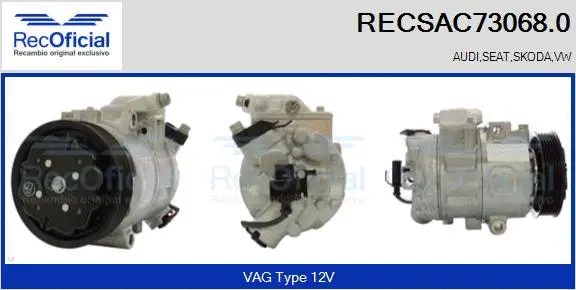 Compresseur, climatisation RECOFICIAL RECSAC73068.0