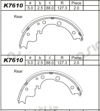 Jeu de mâchoires de frein ASIMCO K7610