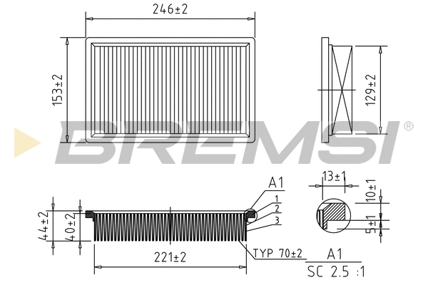 Filtre à air BREMSI FA2135