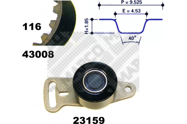 Kit de courroie crantée MAPCO 23118