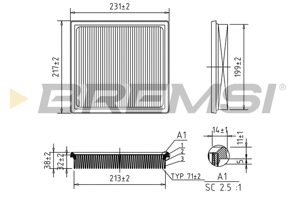 Filtre à air BREMSI FA1126