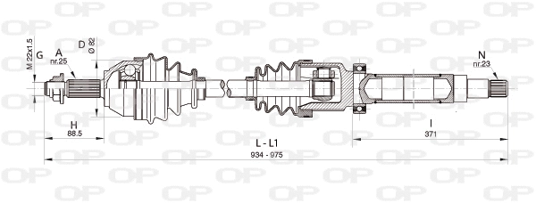 Arbre de transmission OPEN PARTS DRS6322.00