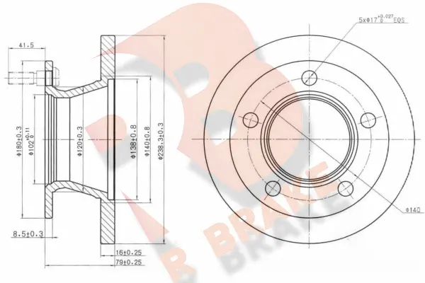 Disque de frein R BRAKE 78RBD10372