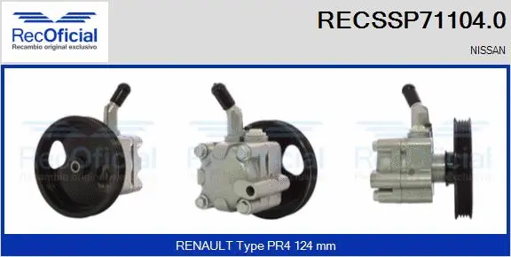 Pompe hydraulique, direction RECOFICIAL RECSSP71104.0