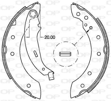 Jeu de mâchoires de frein OPEN PARTS BSA2111.00