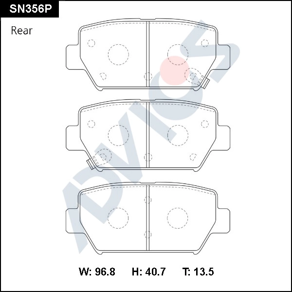 Kit de plaquettes de frein, frein à disque ADVICS SN356P