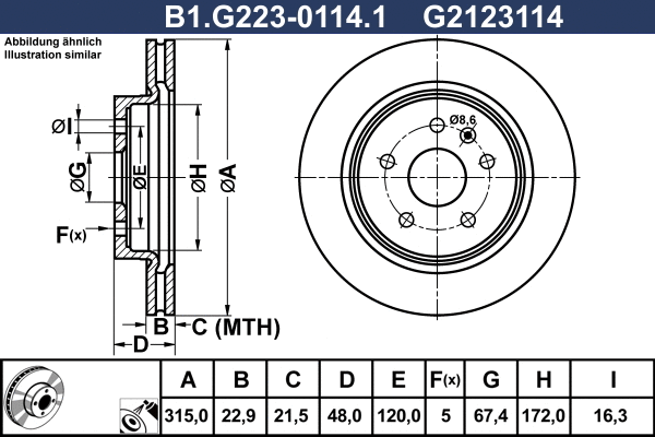 Disque de frein GALFER B1.G223-0114.1
