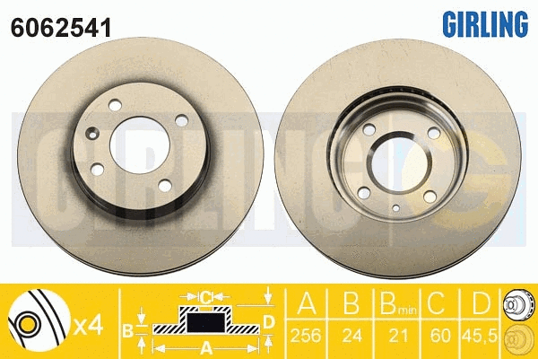 Disque de frein GIRLING 6062541