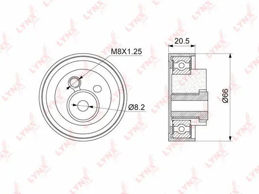 Poulie de tension, courroie crantée LYNXAUTO PB-1323