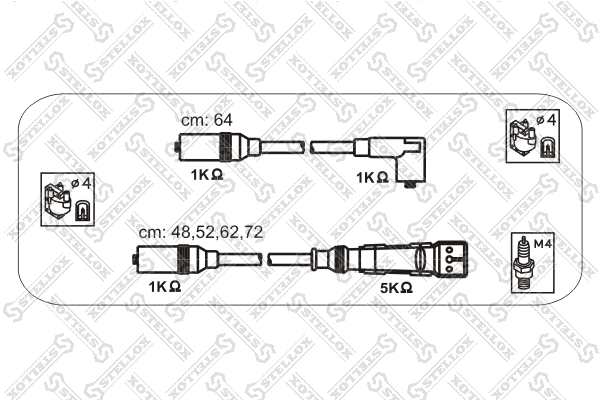 Kit de câbles d'allumage STELLOX 10-38083-SX