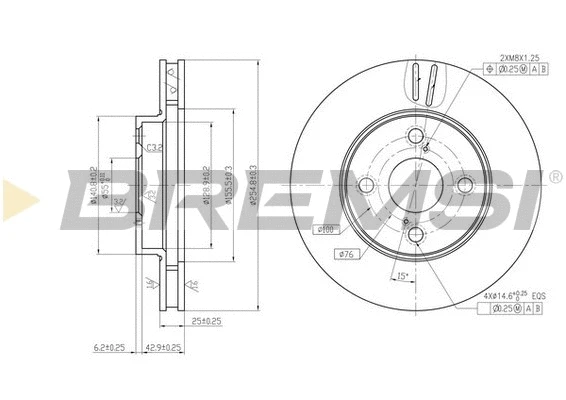 Disque de frein BREMSI CD7294V