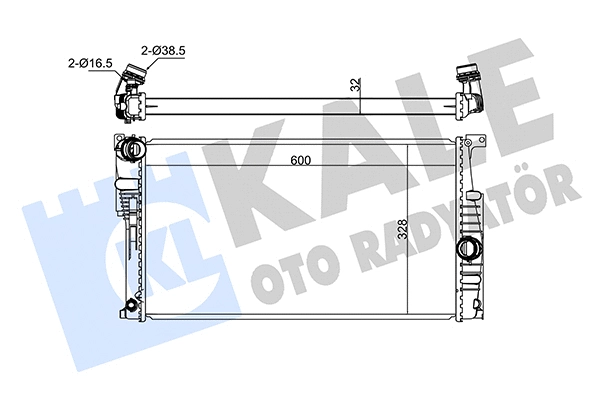 Radiateur, refroidissement du moteur KALE OTO RADYATÖR 346065
