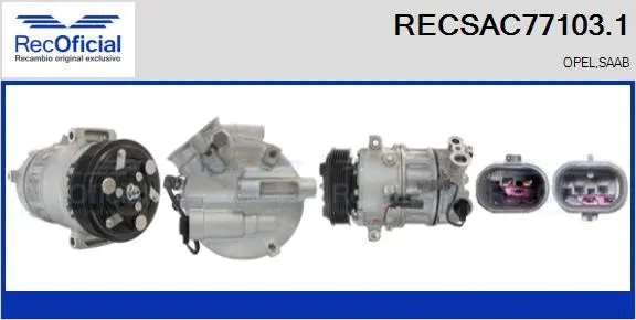 Compresseur, climatisation RECOFICIAL RECSAC77103.1