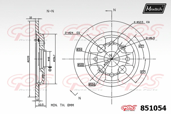 Disque de frein MAXTECH 851054