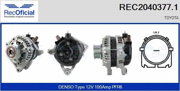 Alternateur RECOFICIAL REC2040377.1