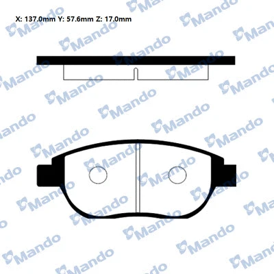 Kit de plaquettes de frein, frein à disque MANDO RMPP11NS