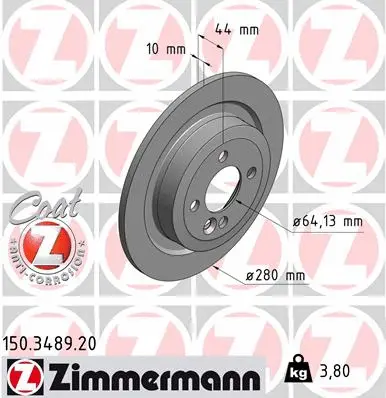 Disque de frein ZIMMERMANN 150.3489.20