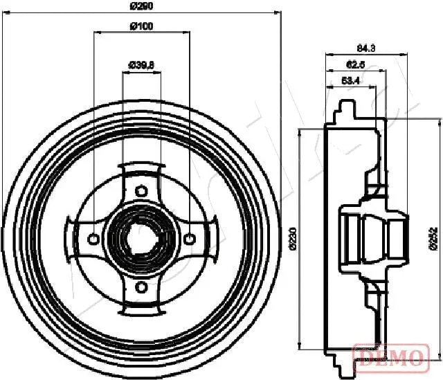 Tambour de frein ASHIKA 56-00-0913C